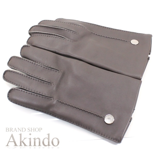 【新品】エルメス グローブ 手袋 レディース サイズ ＃7.5 グレー セリエ ラムスキン レザー 本革 裏シルク HERMES グローブ エレガント ファッションアイテム オシャレ 記念日 新品 ブ