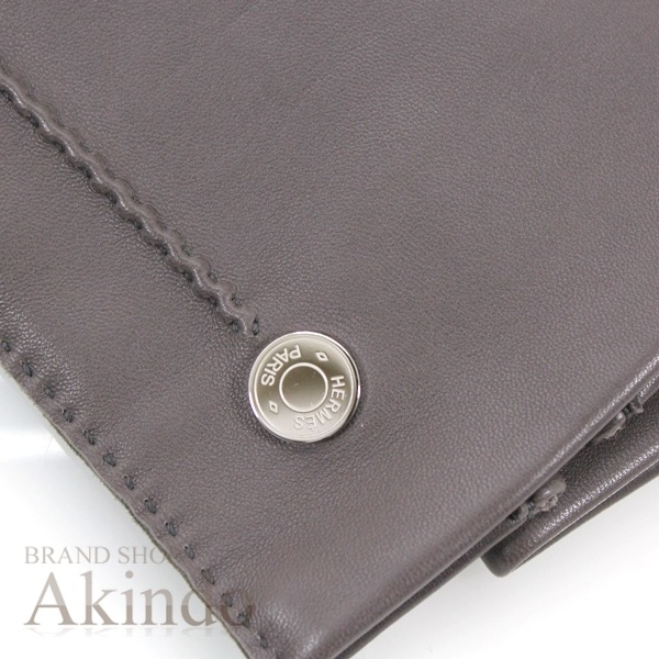 【新品】エルメス グローブ 手袋 レディース サイズ ＃7.5 グレー セリエ ラムスキン レザー 本革 裏シルク HERMES グローブ エレガント ファッションアイテム オシャレ 記念日 新品 ブ