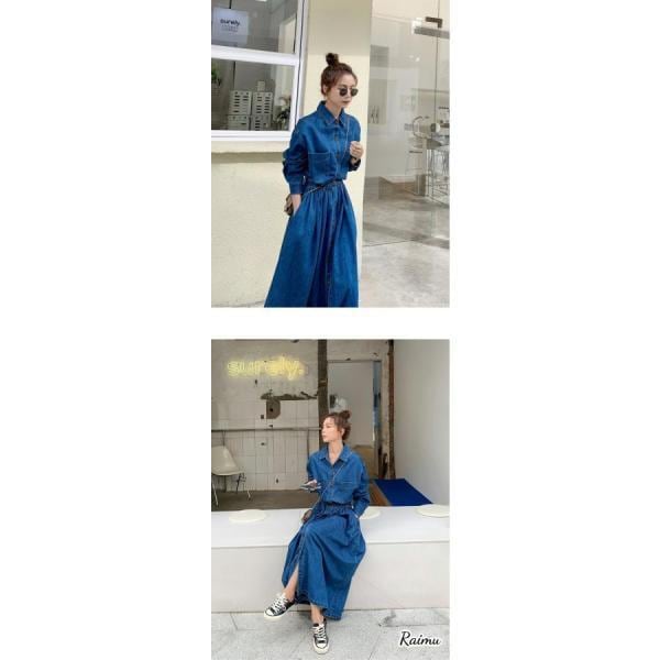 カジュアル 体型カバー 大きいサイズ ワンピース ゆったり ロング丈 Aライン 長袖 秋 春 レディース ワンピース デニムワンピース カジュアル 体型カバー 大きいサイズ ワンピース ゆったり ロング丈 Aライン 長袖 秋 春 レディース ワンピース デニムワンピース