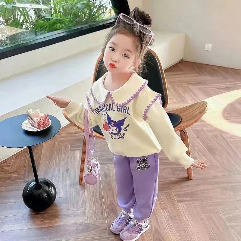 【2個買うと1個無料】新入荷 可愛いサンリオ クロミ/マイメロ キッズ セットアップ シナモンロール 長袖 パーカー ロングパンツ 上下２点セット 綿 子供 秋 子供服 女の子 誕生日プレゼント商品を