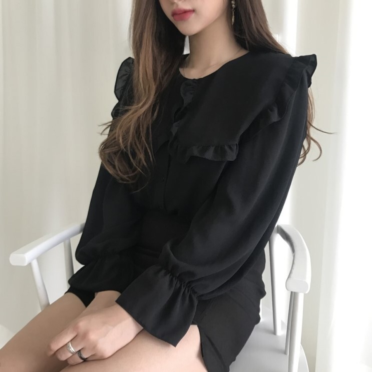 ブラウス レディース フリル ケープカラー 長袖 シフォン キャンディスリーブ 前開き 無地 コーデ 大人可愛い シンプル きれいめ ガーリー おしゃれ お出かけ デート 黒 青 紫 S M L XL ブラウス レディース フリル ケープカラー 長袖 シフォン キャンディスリーブ 前開き 無地 コーデ 大人可愛い シンプル きれいめ ガーリー おしゃれ お出かけ デート 黒 青 紫 S M L XL