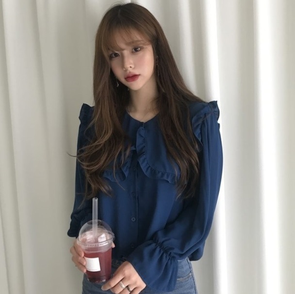 ブラウス レディース フリル ケープカラー 長袖 シフォン キャンディスリーブ 前開き 無地 コーデ 大人可愛い シンプル きれいめ ガーリー おしゃれ お出かけ デート 黒 青 紫 S M L XL ブラウス レディース フリル ケープカラー 長袖 シフォン キャンディスリーブ 前開き 無地 コーデ 大人可愛い シンプル きれいめ ガーリー おしゃれ お出かけ デート 黒 青 紫 S M L XL