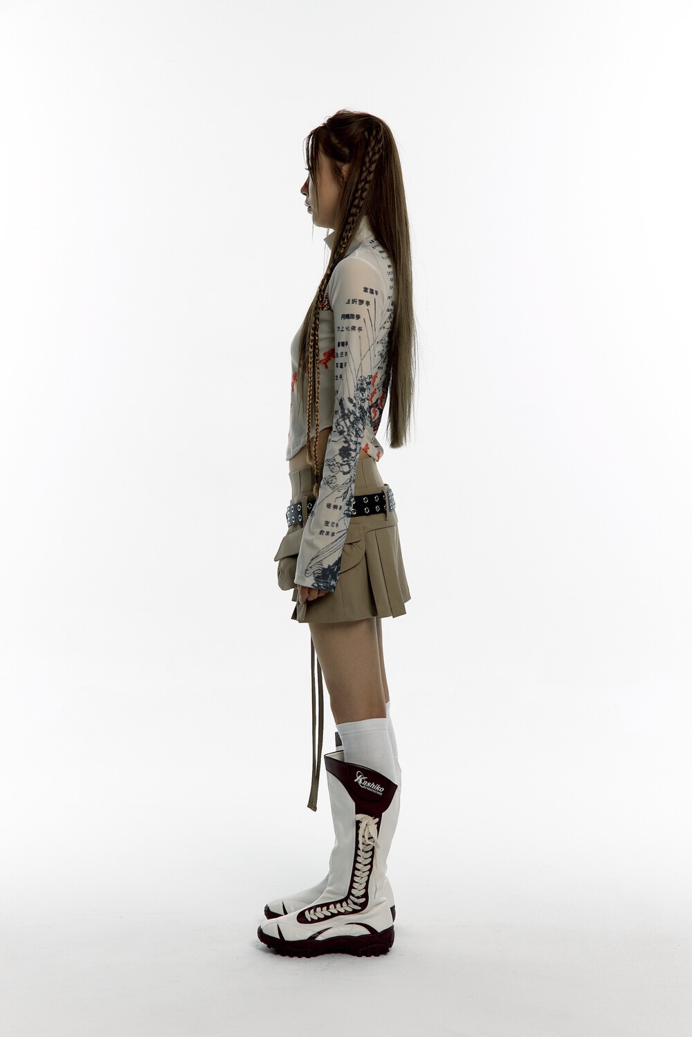 【Kashiko】送料/関税込 Buddha Highneck Mesh Top KASHIKO】 BUDDHA HIGHNECK MESH TOP