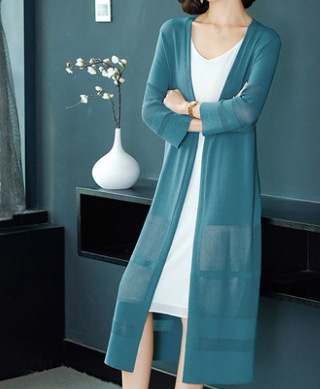 サマーロングカーディガン トップス ロング丈 袖あり 綿 光沢 爽やか 大人スタイル 大人可愛い きれいめ シンプル カジュアル 大人 上品 おしゃれ かっこいい レトロ アジアン 大人可愛い