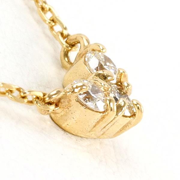 4℃ K10PG ネックレス ダイヤ 総重量約1.2g 約40cm ジュエリー 中古 4℃ K10PG ネックレス ダイヤ 総重量約1.2g 約40cm ジュエリー 中古