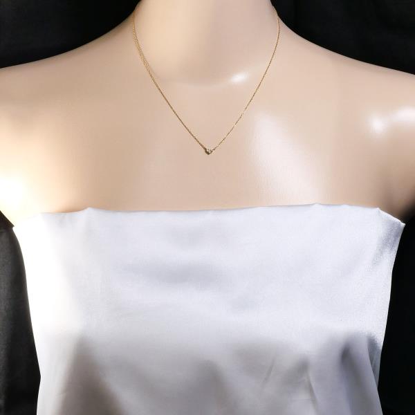 4℃ K10PG ネックレス ダイヤ 総重量約1.2g 約40cm ジュエリー 中古 4℃ K10PG ネックレス ダイヤ 総重量約1.2g 約40cm ジュエリー 中古