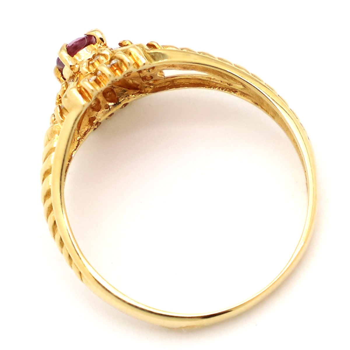 リング 指輪 ルビー ダイヤリング K18YG ルビー ダイヤモンド イエローゴールド レッド 赤 12号【中古】 リング 指輪 ルビー ダイヤリング K18YG ルビー ダイヤモンド イエローゴールド レッド 赤 12号【中古】