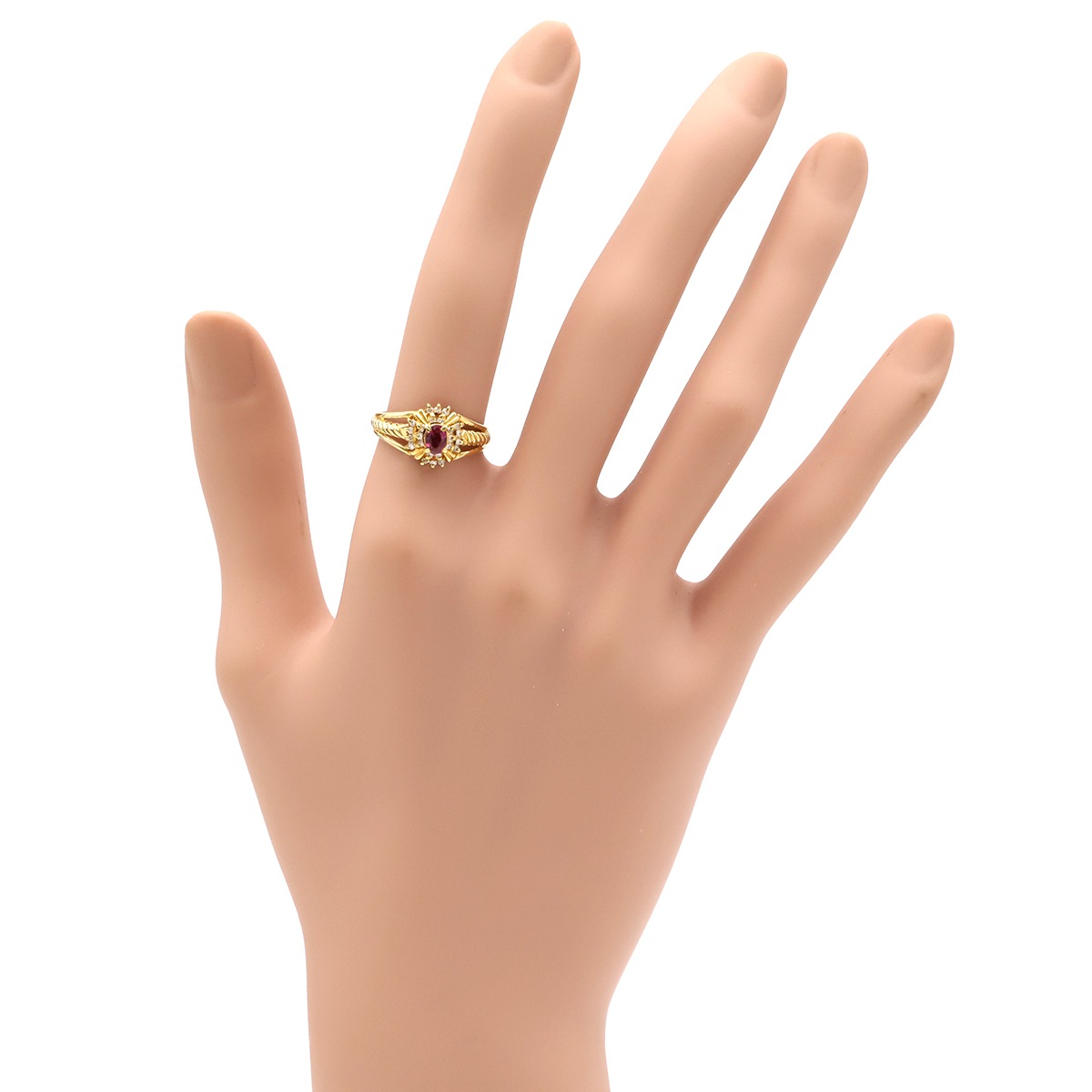 リング 指輪 ルビー ダイヤリング K18YG ルビー ダイヤモンド イエローゴールド レッド 赤 12号【中古】 リング 指輪 ルビー ダイヤリング K18YG ルビー ダイヤモンド イエローゴールド レッド 赤 12号【中古】