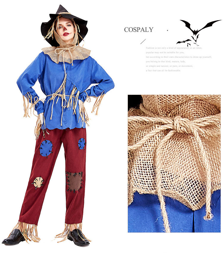 かかし ハロウィン キッズ 衣装 案山子 パペット わら人形 親子お揃い 大人 子供 仮装 おもしろ こども トップス パンツ 帽子付き キャラクター なりきり コスチューム コス 女の子 男の子