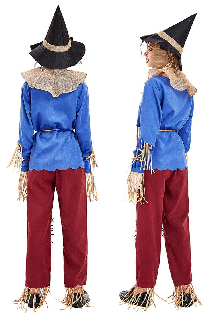 かかし ハロウィン キッズ 衣装 案山子 パペット わら人形 親子お揃い 大人 子供 仮装 おもしろ こども トップス パンツ 帽子付き キャラクター なりきり コスチューム コス 女の子 男の子