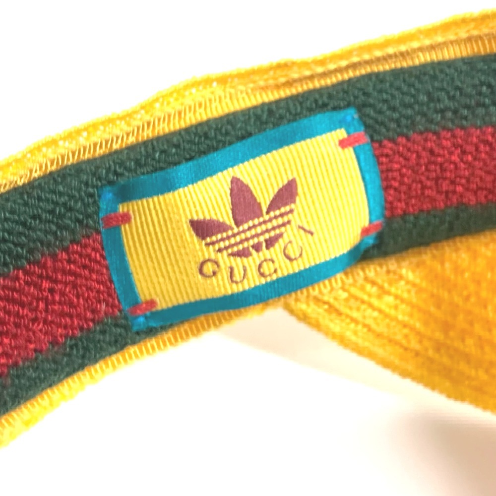 サンバイザー 696481 ロゴ シェリーライン アディダス adidas コラボ バイザー 帽子 ラフィア イエロー