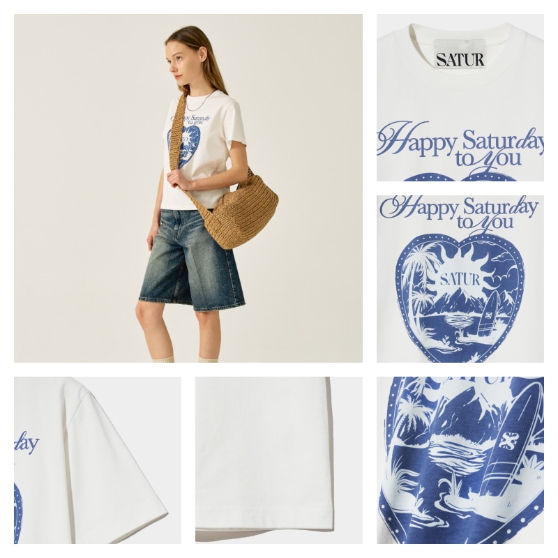 ★韓国の人気★【SATUR】★Sunrise in Heart Graphic T-Shir.t★ ☆韓国の人気☆【SATUR】☆Sunrise in Heart Graphic T-Shir.t