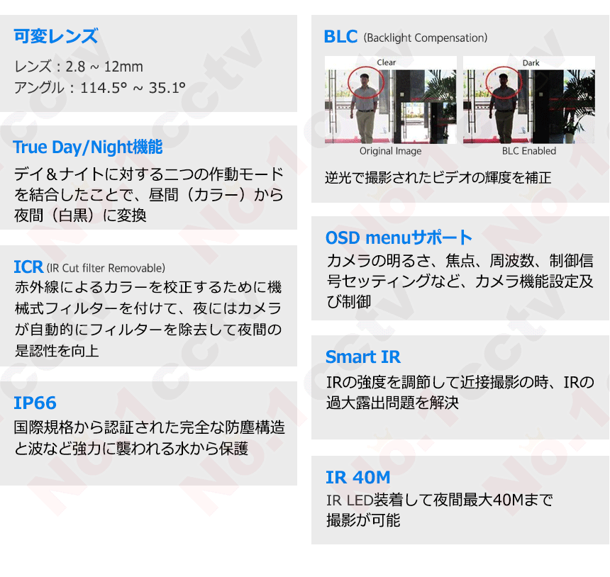 [HIKVISION] [TVi-2M] 210万画素 CCTV 屋外用 バレット型　防水型 ズームレンズ 1080P 2メガピクセル 防水 夜間40m LED DS-2CE16D1T-VFIR3