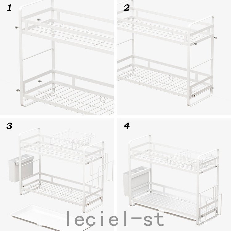 水切りかご 水切りラック 2段 おしゃれ 水切りカゴ ツーウェイ 水切りワイヤーバスケット タワー