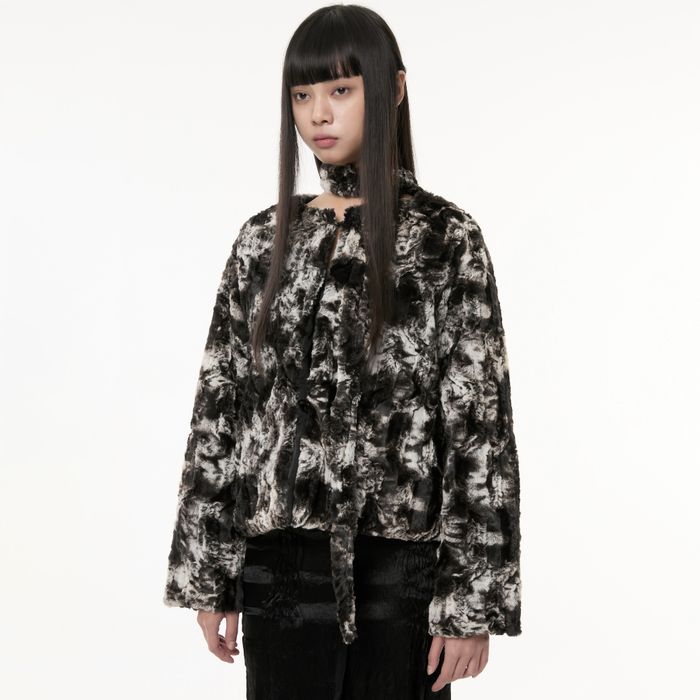 【FLAREUP】 SCARF FUR JACKET : BLACK