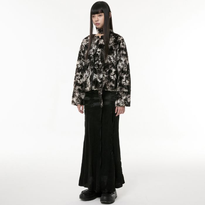 【FLAREUP】 SCARF FUR JACKET : BLACK