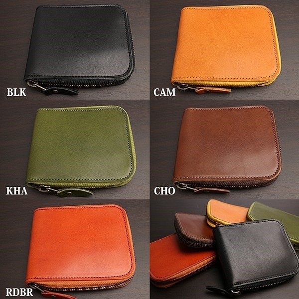 取寄品 高品質 安心の日本製本革 栃木レザー[ジーンズ]シンプル二つ折り財 L-20160