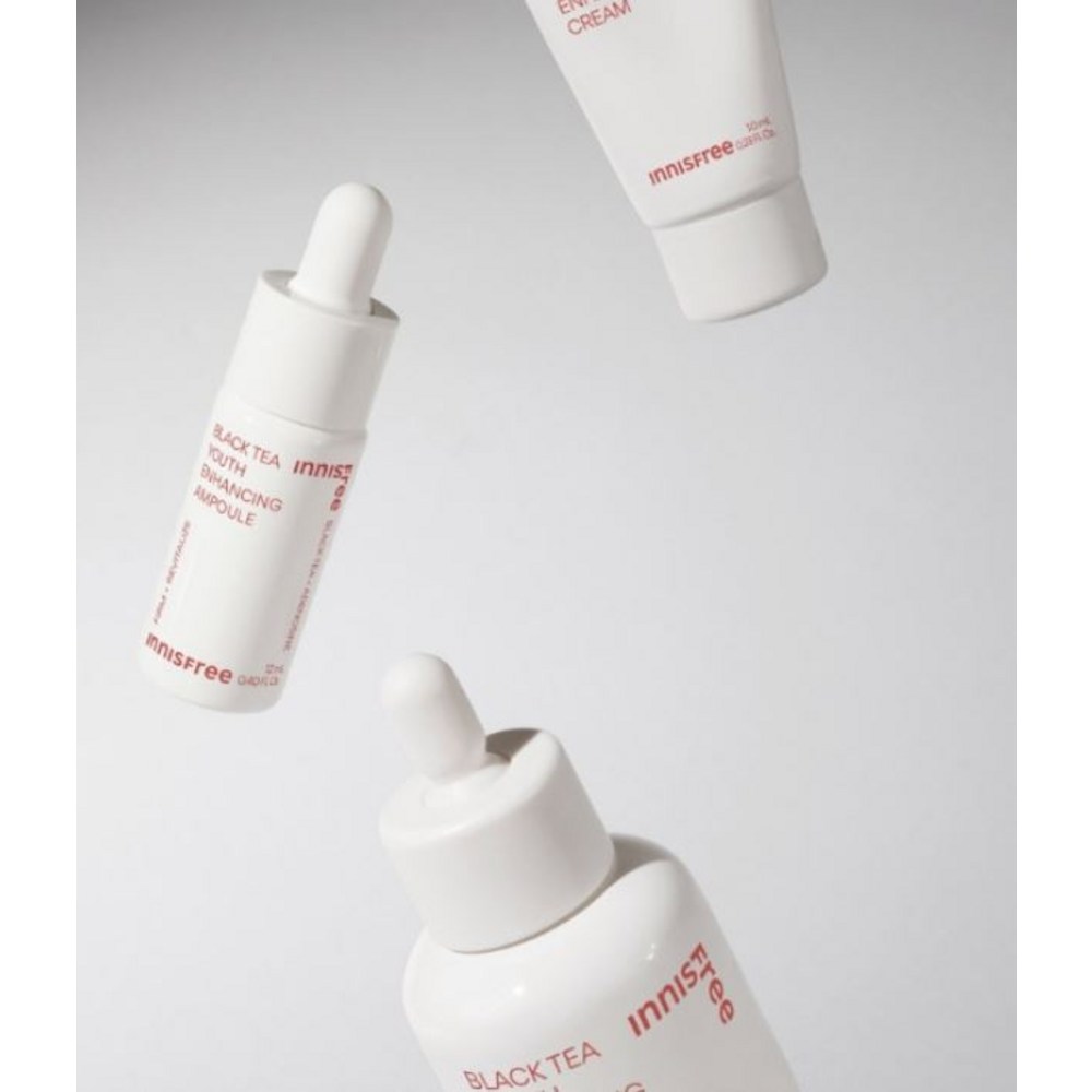 イニスフリーニューブラックティーユースエンハンシング弾力アンプル50ml+エンハンシングアンプル12ml+エンハンシングクリーム10mlセット1セット