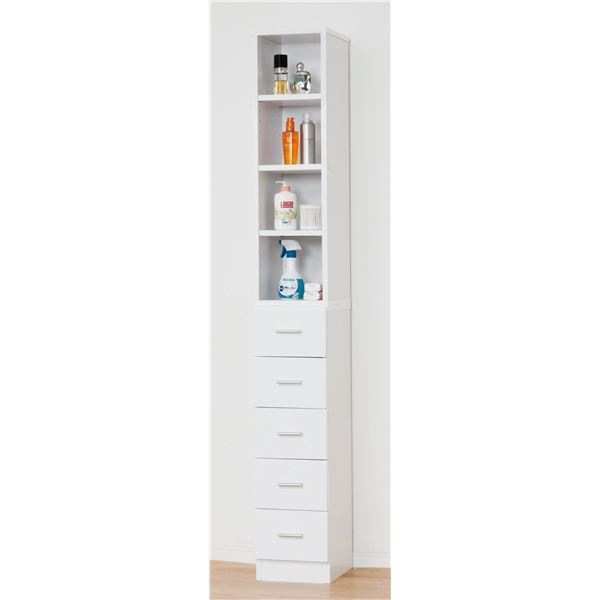 タオルストッカー/ランドリー収納ラック 幅25cm×奥行31cm (組立(上部)) (完成品(下部))