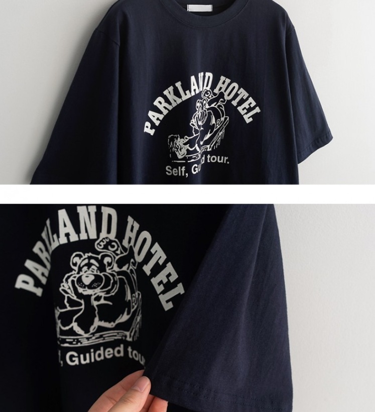 キャラクタープリント トップス Tシャツ シャツ プルオーバー 白シャツ 白トップス 袖あり 半袖 5分袖 五分袖 Uネック ラウンドネック ストレート Iライン キャラクタープリント トップス Tシャツ シャツ プルオーバー 白