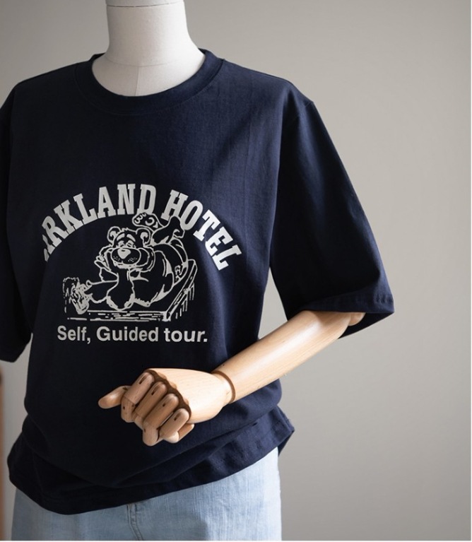 キャラクタープリント トップス Tシャツ シャツ プルオーバー 白