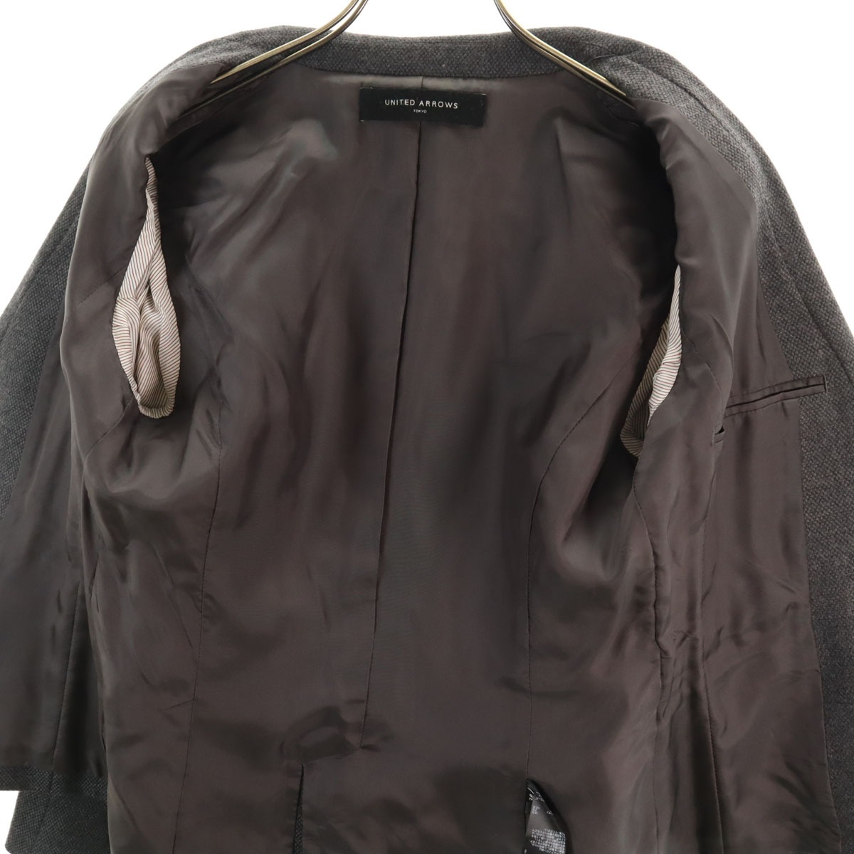 ウールブレンド 日本製 テーラードジャケット 38 グレー レディース 古着 ウールブレンド 日本製 テーラードジャケット 38 グレー レディース 古着