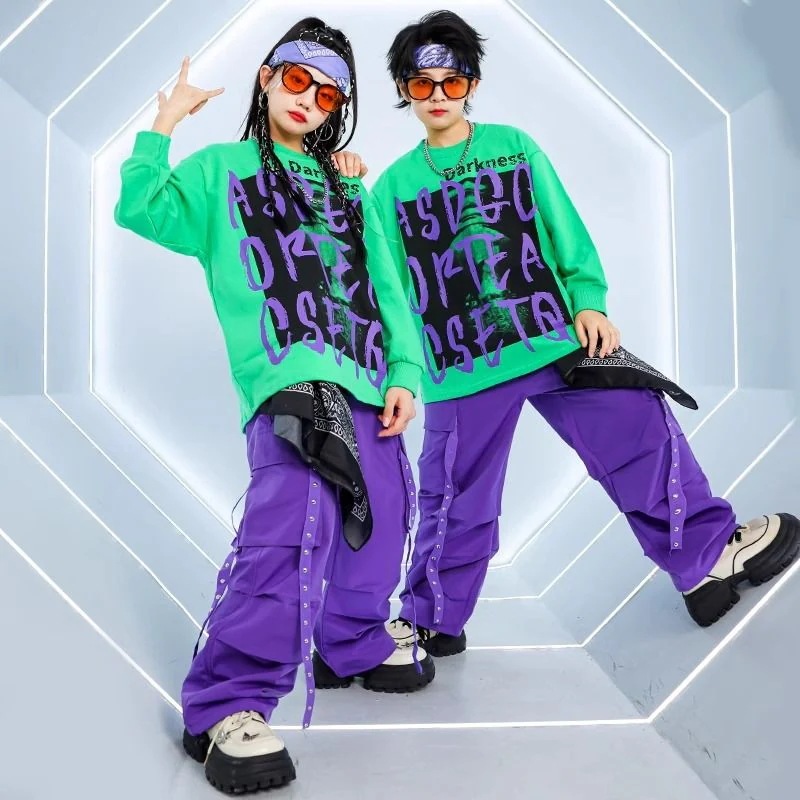 子供のhiphopの街のダンスの公演服の男の子のヒップホップベストのスーツの子供の揚げた街の潮の女の子のジャズのダンスの服装