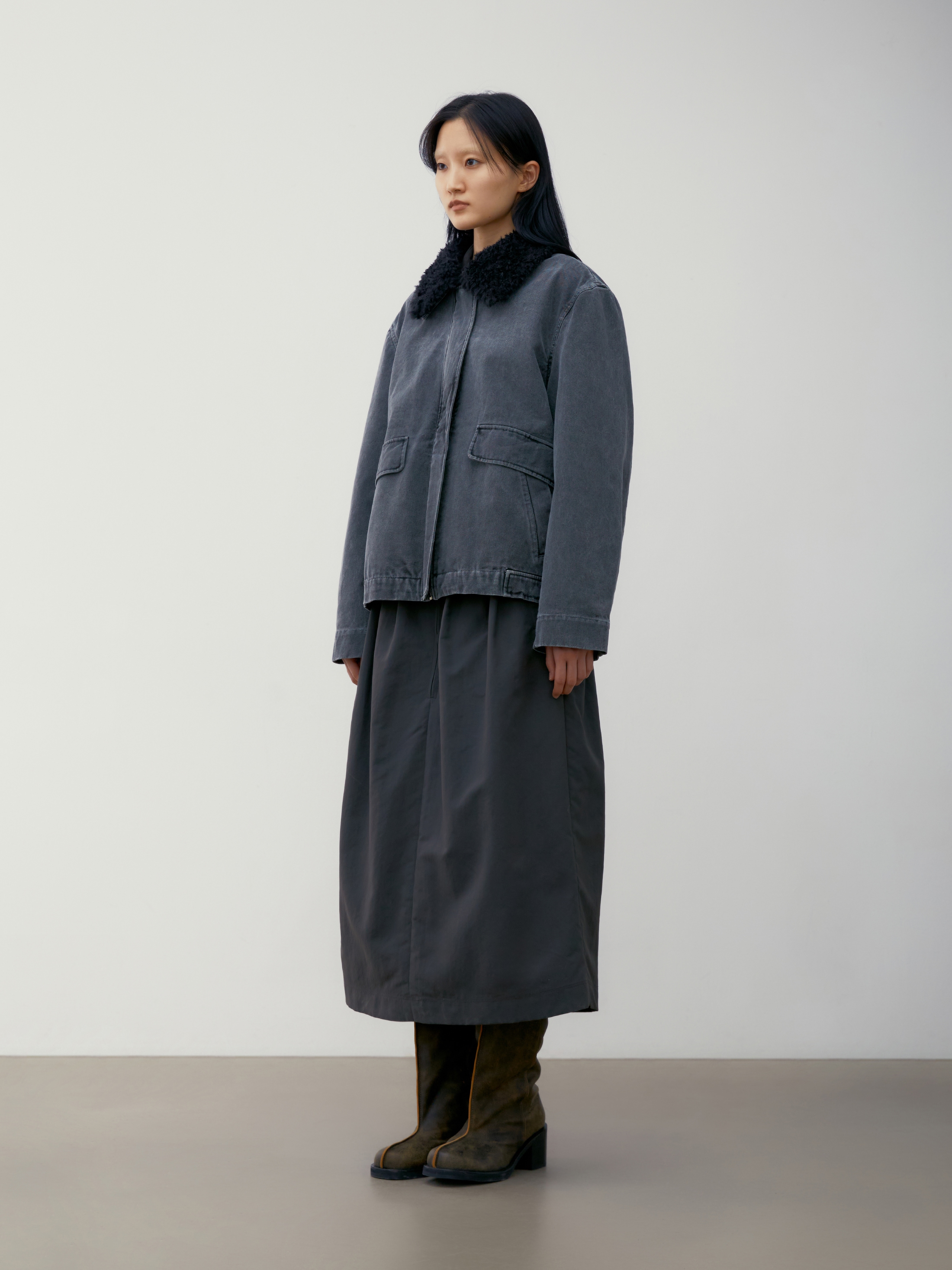 【LOW CLASSIC】 PIGMENT COTTON MUSTANG JACKET /追跡付 LOW CLASSIC】 PIGMENT COTTON MUSTANG JACKET : CHARCOAL