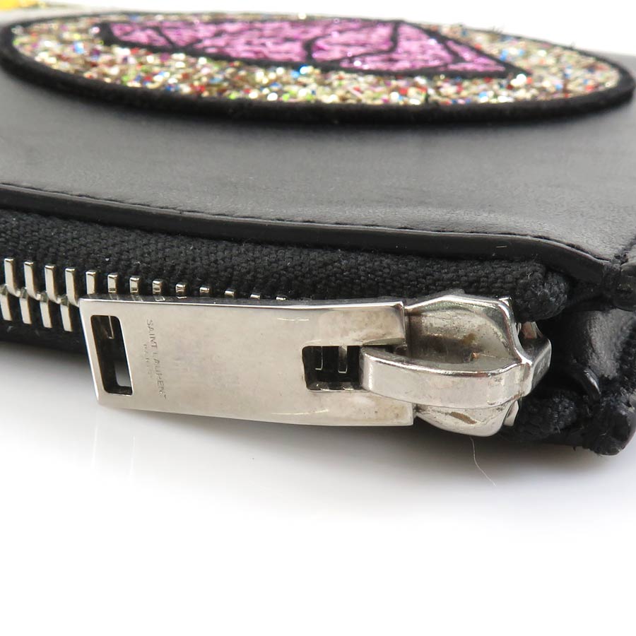 サンローラン SAINT LAURENT クラッチバッグ レザー/スパンコール ブラック ユニセックス 397303 t19593a サンローラン SAINT LAURENT クラッチバッグ レザー/スパンコール ブラック ユニセックス 397303 t19593a