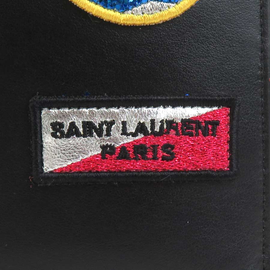サンローラン SAINT LAURENT クラッチバッグ レザー/スパンコール ブラック ユニセックス 397303 t19593a サンローラン SAINT LAURENT クラッチバッグ レザー/スパンコール ブラック ユニセックス 397303 t19593a