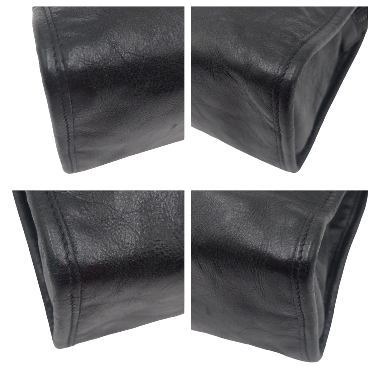 美品 インターロッキング ブラック レザー クラッチバッグ セカンドバッグ メンズ 503292