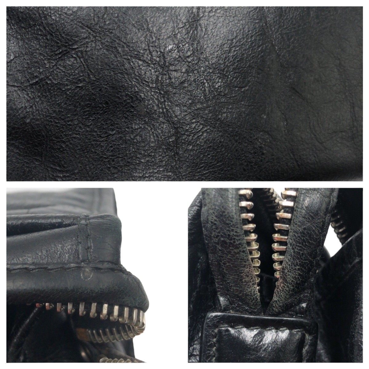 美品 インターロッキング ブラック レザー クラッチバッグ セカンドバッグ メンズ 503292