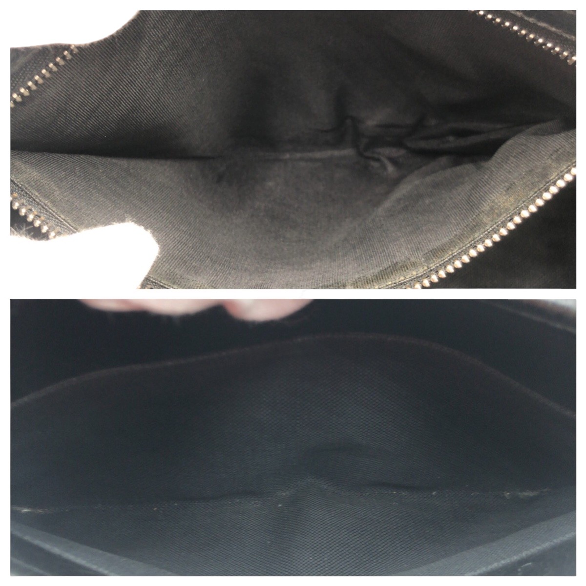 美品 インターロッキング ブラック レザー クラッチバッグ セカンドバッグ メンズ 503292