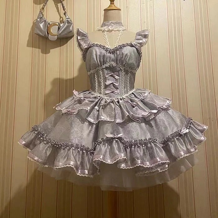 Lolita スカートバレエ春夏ドレスホルタードレス3862 Lolita スカートバレエ春夏ドレスホルタードレス3862