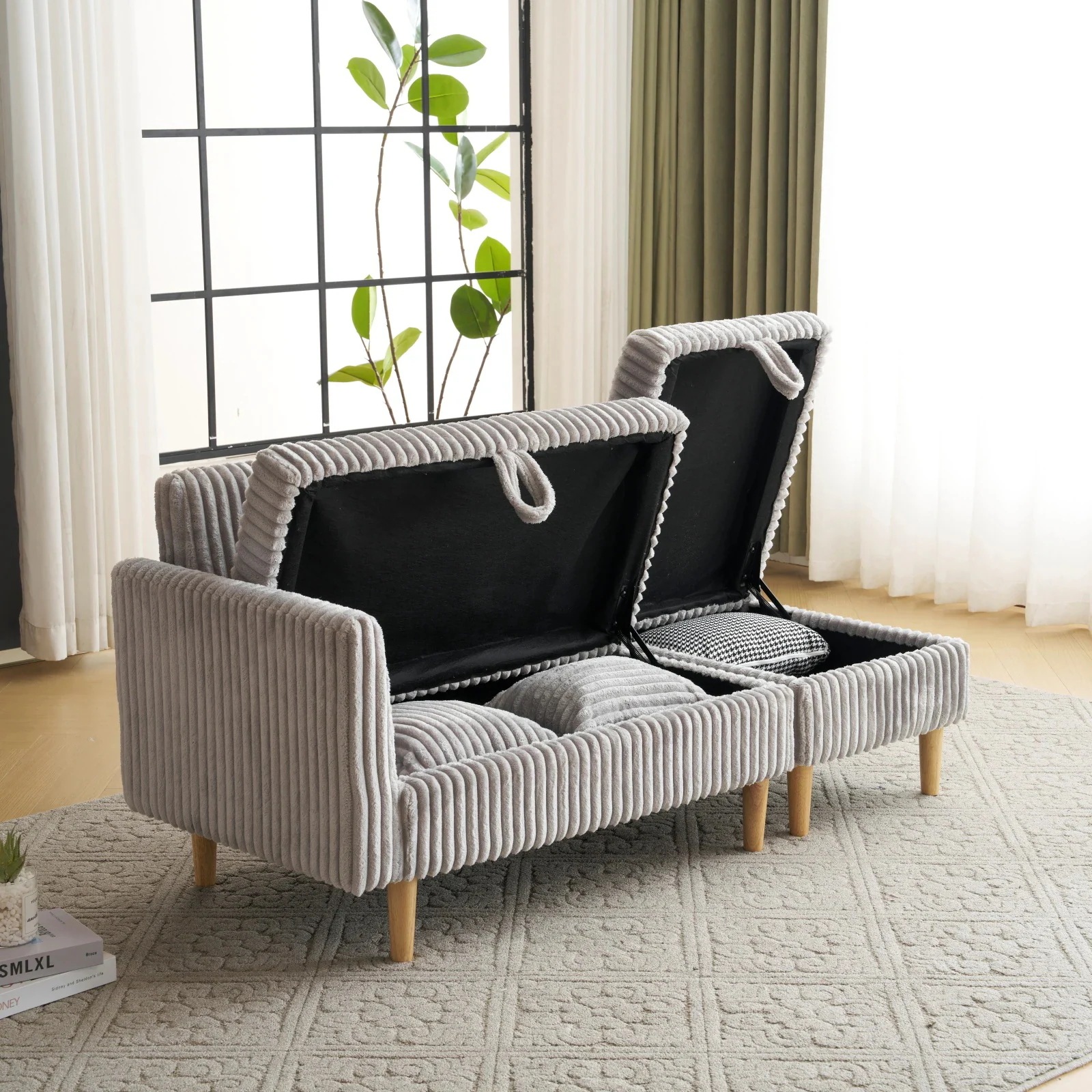 ソファカチン 3人掛けソファ ソファーベッド 収納付きオードマン付き