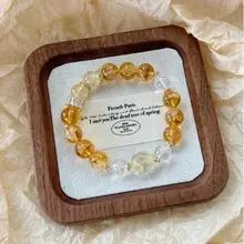 ナチュラルイエロータワークリスタルブレスレット女性用ブラジルレモンイエローフレキシブルブレスレット富と幸運を引き寄せるギフト ナチュラルイエロータワークリスタルブレスレット女性用ブラジルレモンイエローフレキシブルブレスレット富と幸運を引き寄せるギフト