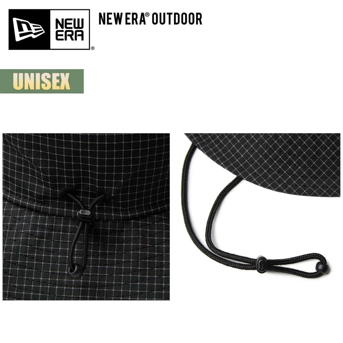 アウトドア ハット 帽子 アドベンチャーライト リフレクター ブラック ドローコード ユニセックス 抗菌 軽量 あご紐 夜 ナイトランニング 手洗い 14392216 2025 SS 正規品