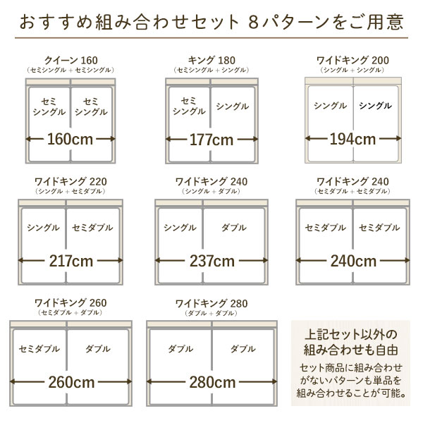 ベッド 低床 連結 ロータイプ すのこ 木製 LED照明付き 宮付き 棚付き コンセント付き シンプル モダン ホワイト ワイドキング240（S+D） ボンネルコイルマットレス付き