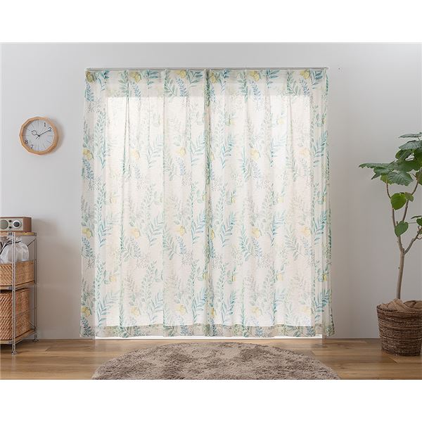 レースカーテン 幅150cm×丈253cm グリーン 1枚 洗える 日本製 アジャスターフック付き シャンヌ GN リビング ダイニング レースカーテン 幅150cm×丈253cm グリーン 1枚 洗える 日本製 アジャスターフック付き シャンヌ GN リビング ダイニング