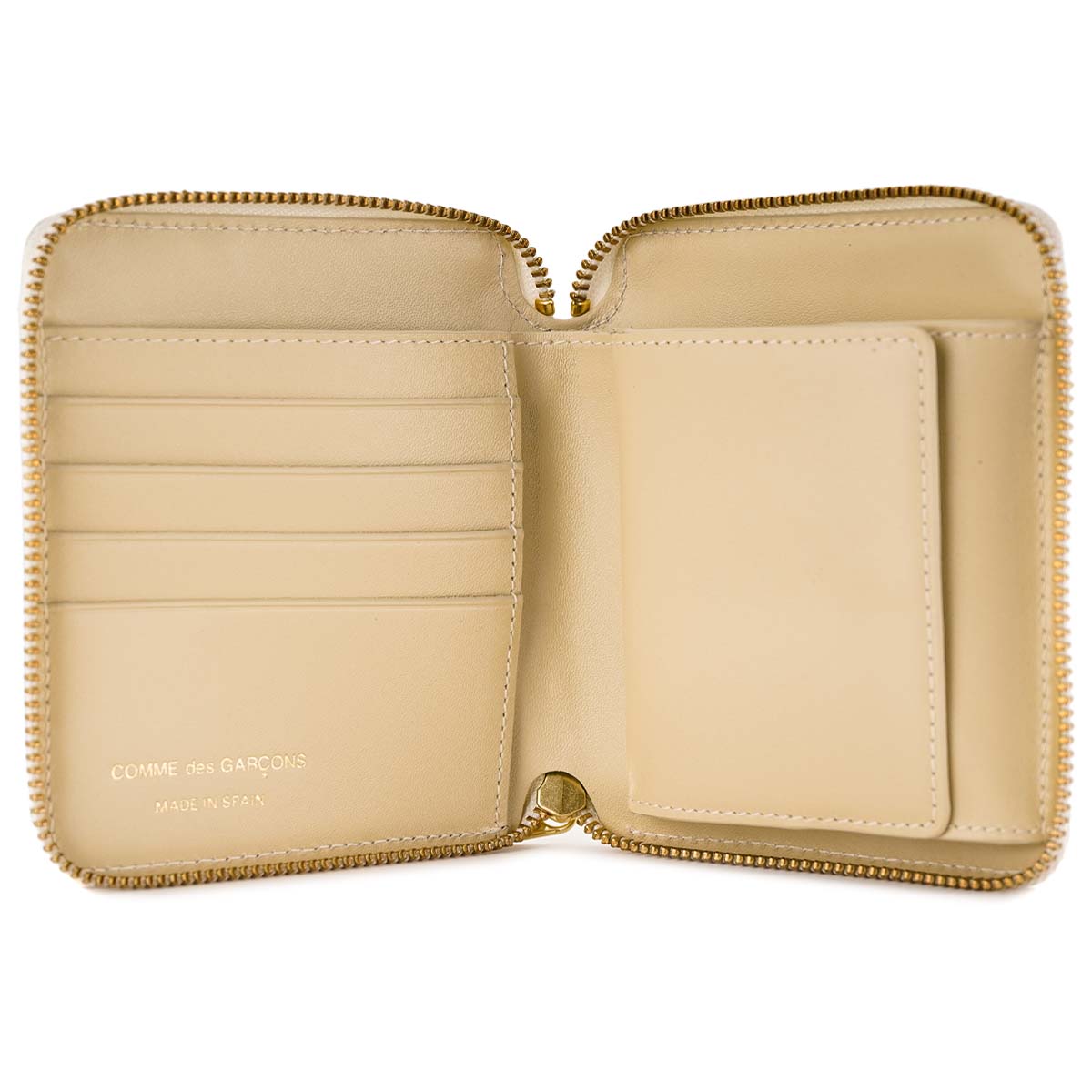 COMME des GARCONS コムデギャルソン 二つ折り財布 SA210EA EMBOSSED LEATHER LINE メンズ レディース 男性 女性 OFF WHITE オフホワイト