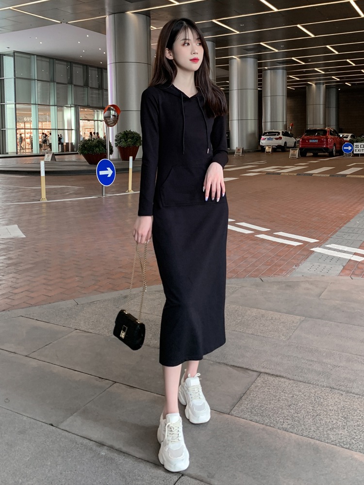 ワンピース レディース フード付き 長袖 ミドル丈 お出かけ ショッピング 買い物 可愛い シンプル スカート ルーズウエスト ブラック 黒 10代 20代 30代 ML XL ミディアム 大人カジュ ワンピース レディース フード付き 長袖 ミドル丈 お出かけ ショッピング 買い物 可愛い シンプル スカート ルーズウエスト ブラック 黒 10代 20代 30代 ML XL ミディアム 大人カジュ