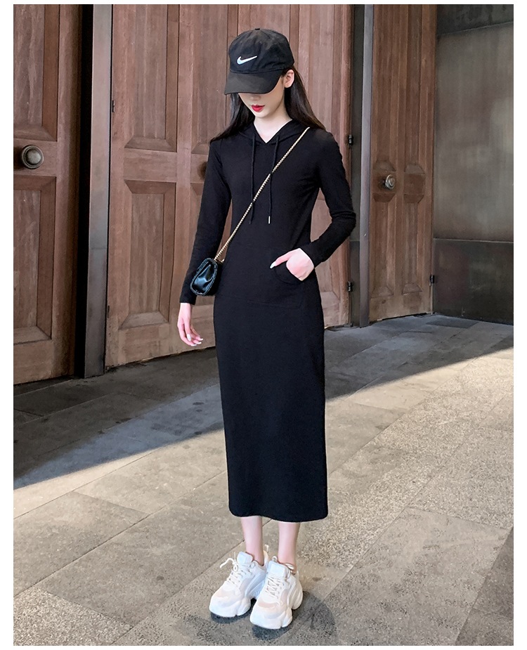 ワンピース レディース フード付き 長袖 ミドル丈 お出かけ ショッピング 買い物 可愛い シンプル スカート ルーズウエスト ブラック 黒 10代 20代 30代 ML XL ミディアム 大人カジュ ワンピース レディース フード付き 長袖 ミドル丈 お出かけ ショッピング 買い物 可愛い シンプル スカート ルーズウエスト ブラック 黒 10代 20代 30代 ML XL ミディアム 大人カジュ