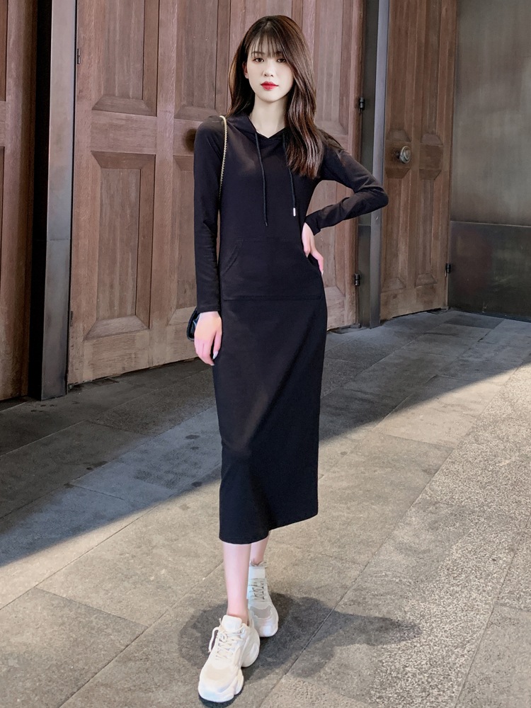 ワンピース レディース フード付き 長袖 ミドル丈 お出かけ ショッピング 買い物 可愛い シンプル スカート ルーズウエスト ブラック 黒 10代 20代 30代 ML XL ミディアム 大人カジュ ワンピース レディース フード付き 長袖 ミドル丈 お出かけ ショッピング 買い物 可愛い シンプル スカート ルーズウエスト ブラック 黒 10代 20代 30代 ML XL ミディアム 大人カジュ