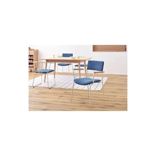 オークの肘掛と白アイアンのアームチェア 北欧 ナチュラル チェア ダイニングチェア ダイニング キッチン ダイニングキッチン