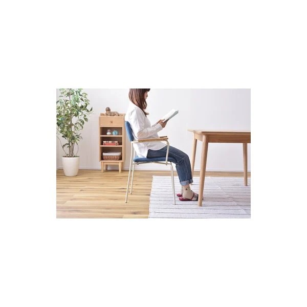 オークの肘掛と白アイアンのアームチェア 北欧 ナチュラル チェア ダイニングチェア ダイニング キッチン ダイニングキッチン