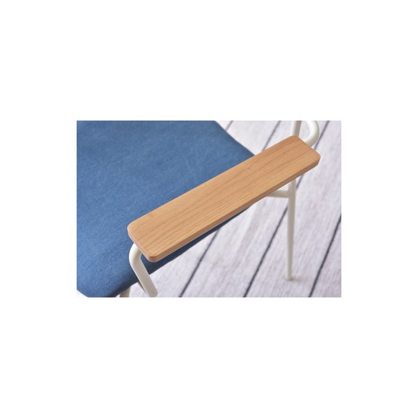 オークの肘掛と白アイアンのアームチェア 北欧 ナチュラル チェア ダイニングチェア ダイニング キッチン ダイニングキッチン