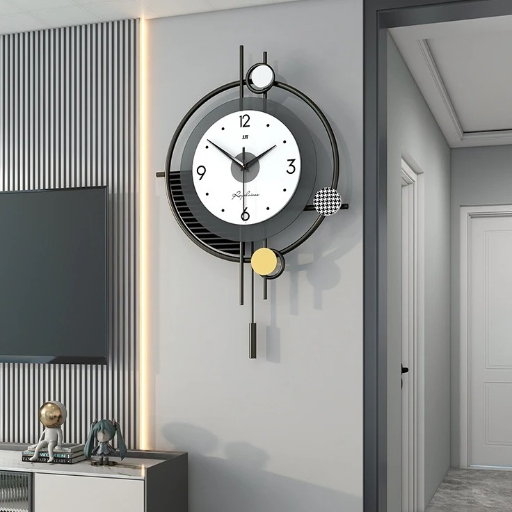 ラウンド クリエイティブ クロック 掛け時計 見やすい文字盤 北欧 シンプル モダン おしゃれ インテリア 静か 振り子 アナログ時計 電池式 静音設計 ラウンド クリエイティブ クロック 掛け時計 見やすい文字盤 北欧 シンプル モダン おしゃれ インテリア 静か 振り子 アナログ時計 電池式 静音設計
