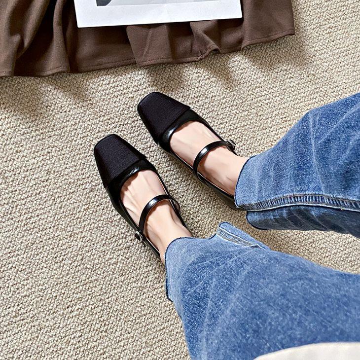 【韓国ins大人気】ローヒール パンプス ストラップ スクエアトゥ ぺたんこ PU フラット 韓国ファッション【k3-mxj5】【予約販売:15-20日】60込 【韓国ins大人気】ローヒール パンプス ストラップ スクエアトゥ ぺたんこ PU フラット 韓国ファッション【k3-mxj5】【予約販売:15-20日】60込