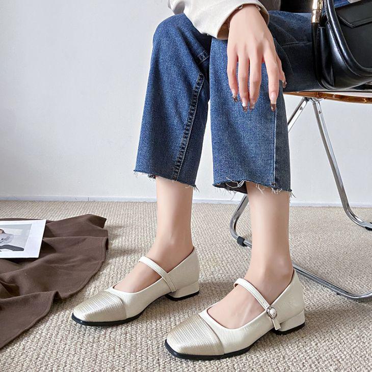 【韓国ins大人気】ローヒール パンプス ストラップ スクエアトゥ ぺたんこ PU フラット 韓国ファッション【k3-mxj5】【予約販売:15-20日】60込 【韓国ins大人気】ローヒール パンプス ストラップ スクエアトゥ ぺたんこ PU フラット 韓国ファッション【k3-mxj5】【予約販売:15-20日】60込