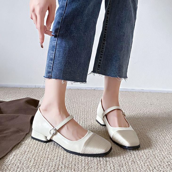 【韓国ins大人気】ローヒール パンプス ストラップ スクエアトゥ ぺたんこ PU フラット 韓国ファッション【k3-mxj5】【予約販売:15-20日】60込 【韓国ins大人気】ローヒール パンプス ストラップ スクエアトゥ ぺたんこ PU フラット 韓国ファッション【k3-mxj5】【予約販売:15-20日】60込